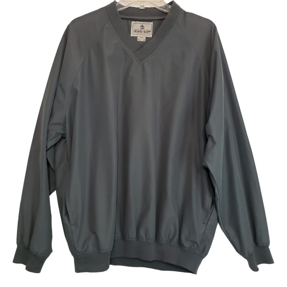 Men's Grand Slam Penguin Long Sleeve V-neck Pullover, Size Medium